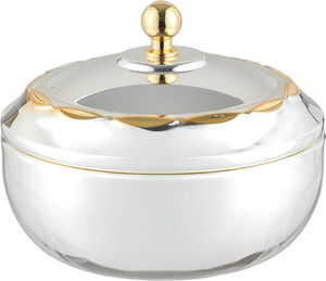 تمرية بغطاء ستانلس استيل السيف غاليري، 11.2x11.2x7 سم، دائري - فضي ذهبي product image