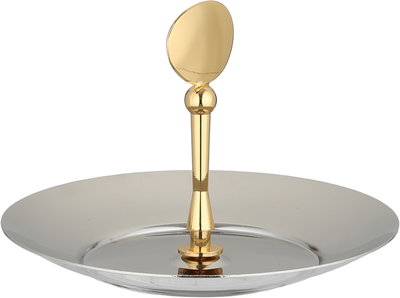 شيالة تقديم ستانلس استيل السيف غاليري، 15.5x15.5x12 سم، دائري، مسكة يد - فضي ذهبي product image 2