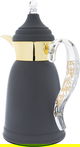 Al Saif Gallery Qamar thermos set, 1 liter, thermal glass inner container, steel outer shell - dark gray product image 4