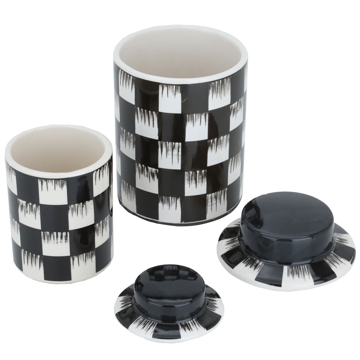 طقم مزهرية بورسلان السيف غاليري، 20/25 سم - ابيض اسود product image 2
