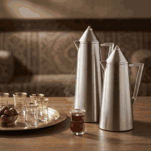 طقم ترامس الدانة السيف غاليري، 2 قطعة، 0.7/ 1 لتر، خامة داخلية زجاج، يد شفاف، غطاء ضغاط - فضي product image 2