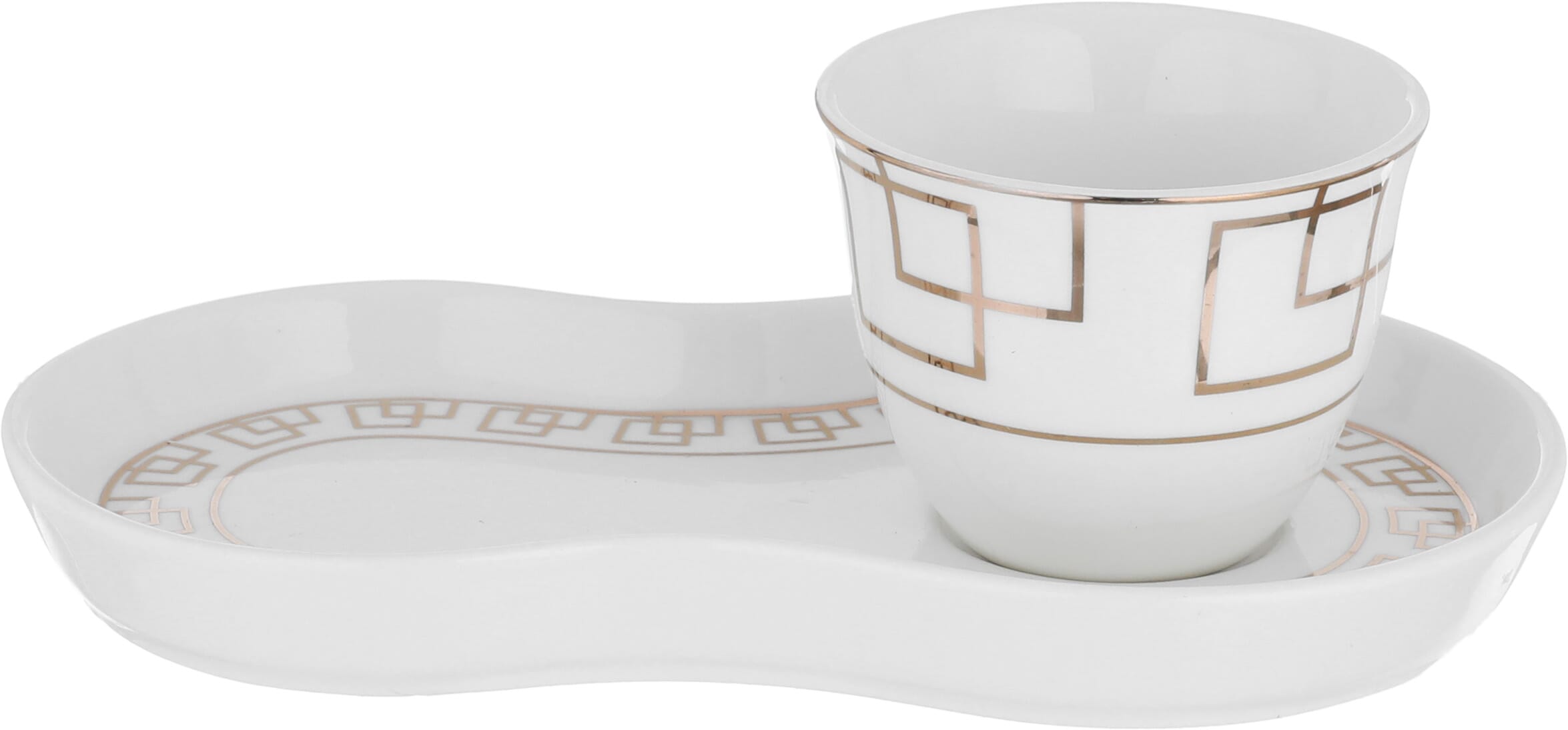 Al Saif Gallery Porcelain Arabic Coffee Cup Set, Saucer, 12 Pieces - White product image 2