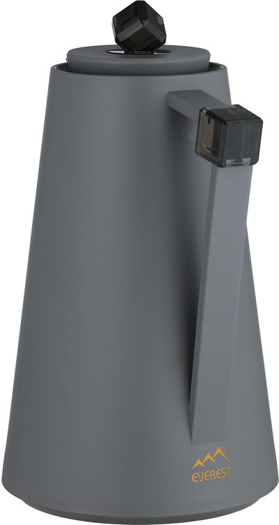 ترمس الماسة بلاستيك افريست، 1 لتر، حافظة داخلية زجاج، ضغاط - رمادي غامق أسود product image 2