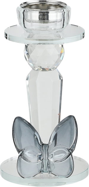 مبخرة زجاج السيف غاليري، قاعدة مزينة فراشة اسود، 11x9x25 سم - شفاف product image 2