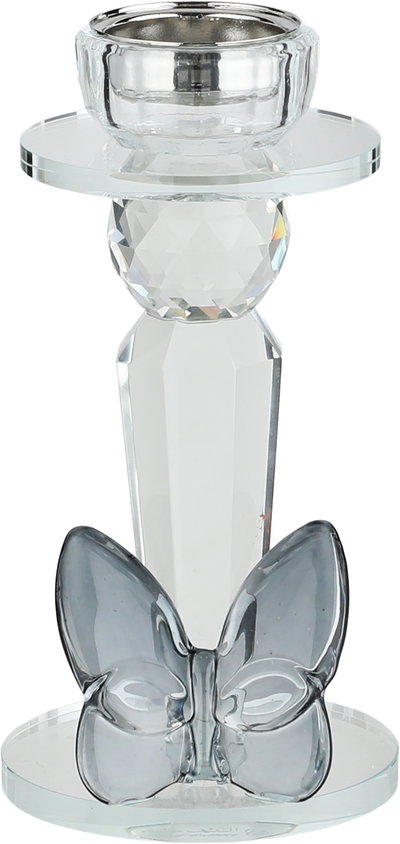 مبخرة زجاج السيف غاليري، قاعدة مزينة فراشة اسود، 11x9x25 سم - شفاف product image 2