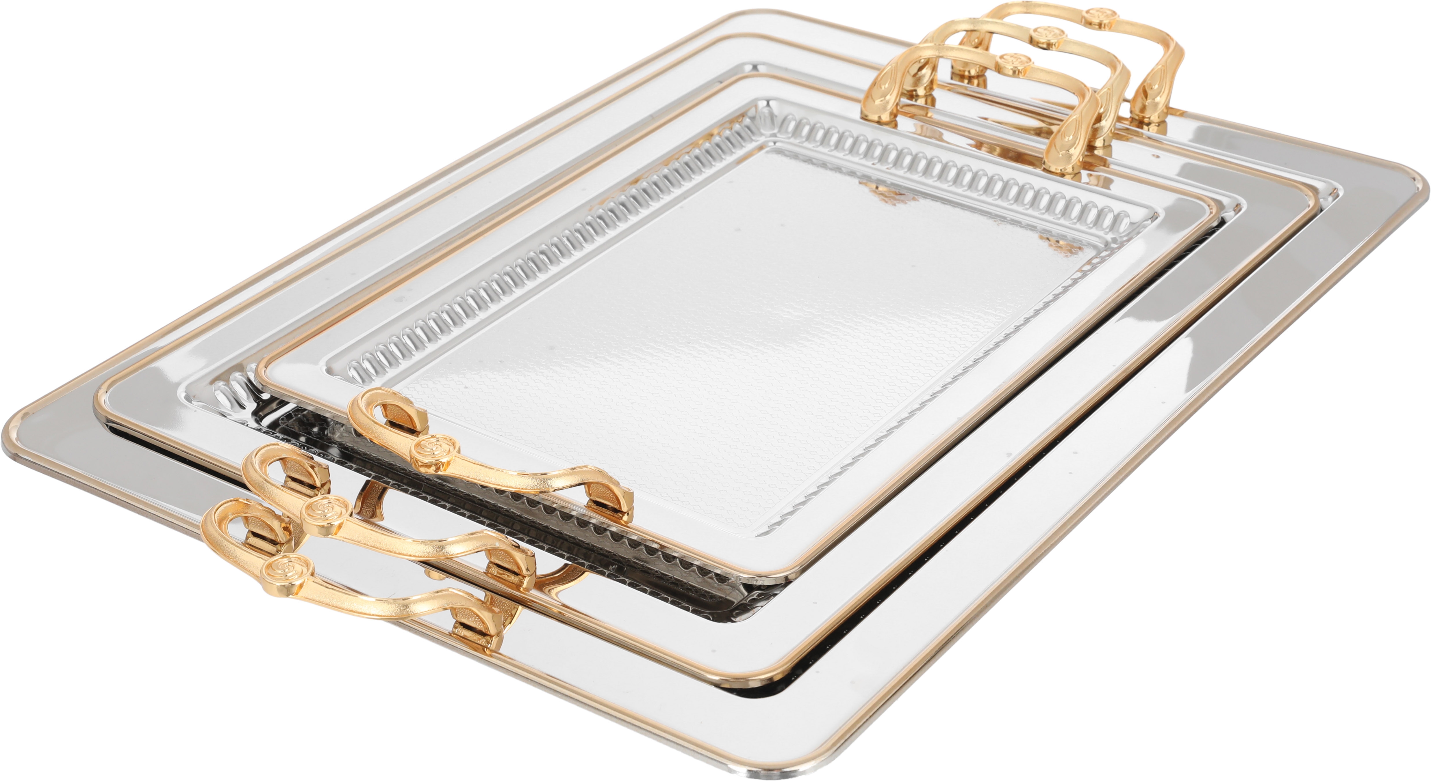 طقم طوفريات كرم استيل السيف بلص، 3 قطع - ذهبي فضي product image