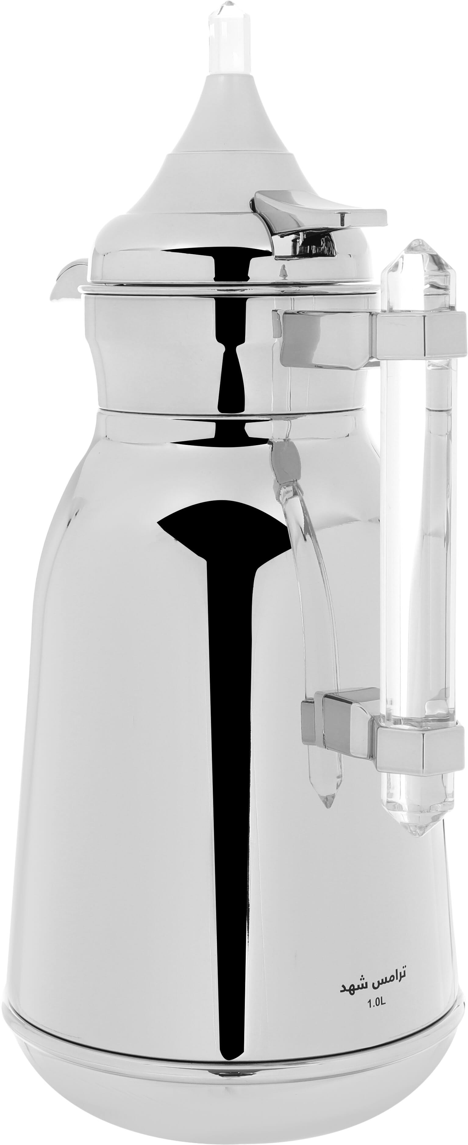 Al Saif Gallery Shahad thermos set, 1/1 liter, with transparent handle, two pieces, thermal glass inner container, steel outer shell - silver product image 4