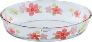Al saif Gallery Glass Oven Tray, 2.4 L, Floral Pattern, 30 x 21 x 6 cm - Clear product image