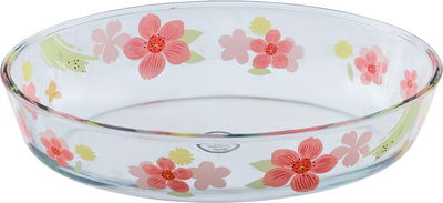 Al saif Gallery Glass Oven Tray, 2.4 L, Floral Pattern, 30 x 21 x 6 cm - Clear product image 1
