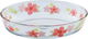 Al saif Gallery Glass Oven Tray, 2.4 L, Floral Pattern, 30 x 21 x 6 cm - Clear product image 1
