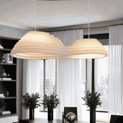 Modern aluminum acrylic chandelier, two lights, E27 bulb base - white product image 7