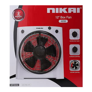 مروحة نيكاي، 5 شفرات، 3 سرعات، 12 بوصة - أبيض product image 2