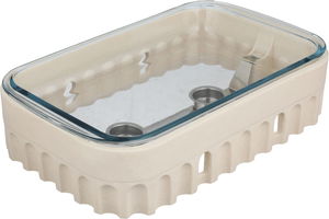 سخان طعام فخار السيف غاليري، 40x24x12 سم، مستطيل، غطاء زجاج، قاعدة فخار - بيج product image 2