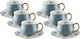 Al Saif Gallery Porcelain Coffee Cup Set, 12 Pieces - Light Grey product image 1