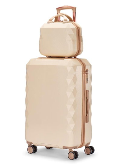طقم شنط سفر ABS ليمرا، 4 مقاسات، 4 عجلات، WM-228 - بيج ذهبي product image 2