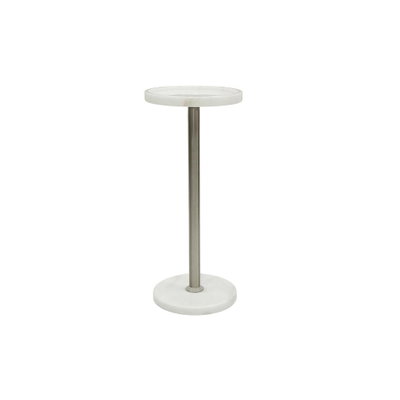 طاولة جانبية مودرن رخام و ستيل، 58×25 سم - فضي product image 2