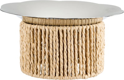 ستاند تقديم ستانلس اسيل السيف غاليري، 22x22x11.5 سم، وسط، قاعدة خوص - فضي بيج product image 2