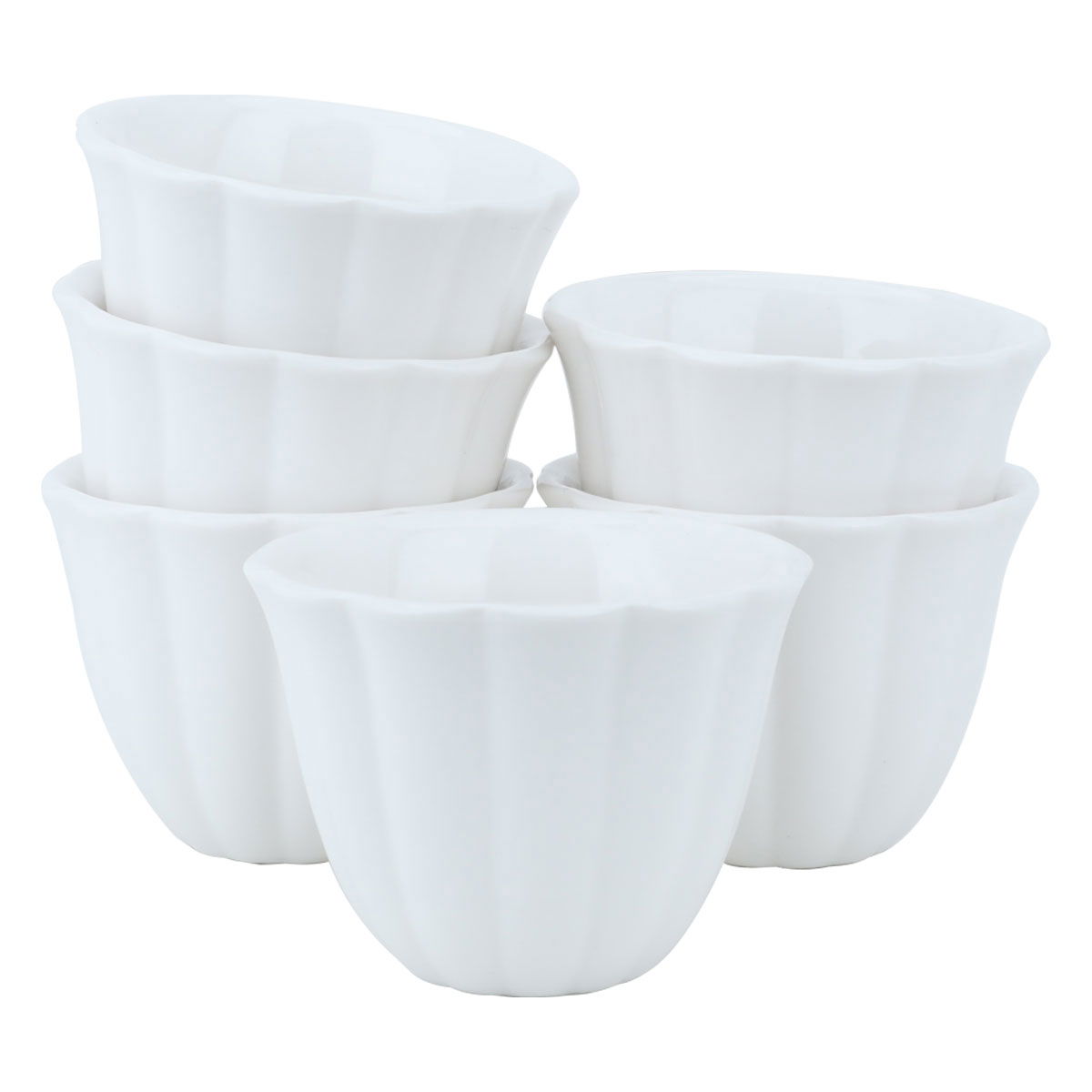 Al Saif Gallery Porcelain Arabic Coffee Cups Set, 400 ml, Striped, 12 Pieces - White product image 2