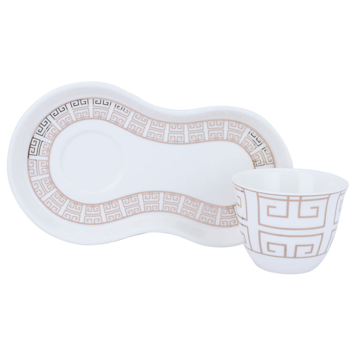 Al Saif Gallery Porcelain Arabic Coffee Cup Set, Saucer, 12 Pieces - White product image 1