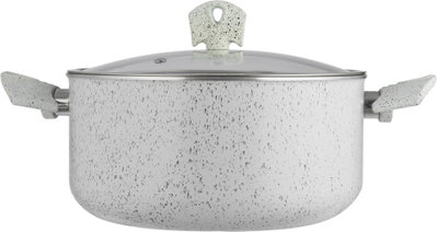 طقم قدور جرانيت السيف بلص، 7 قطع، غطاء زجاج - كريمي أسود product image 12
