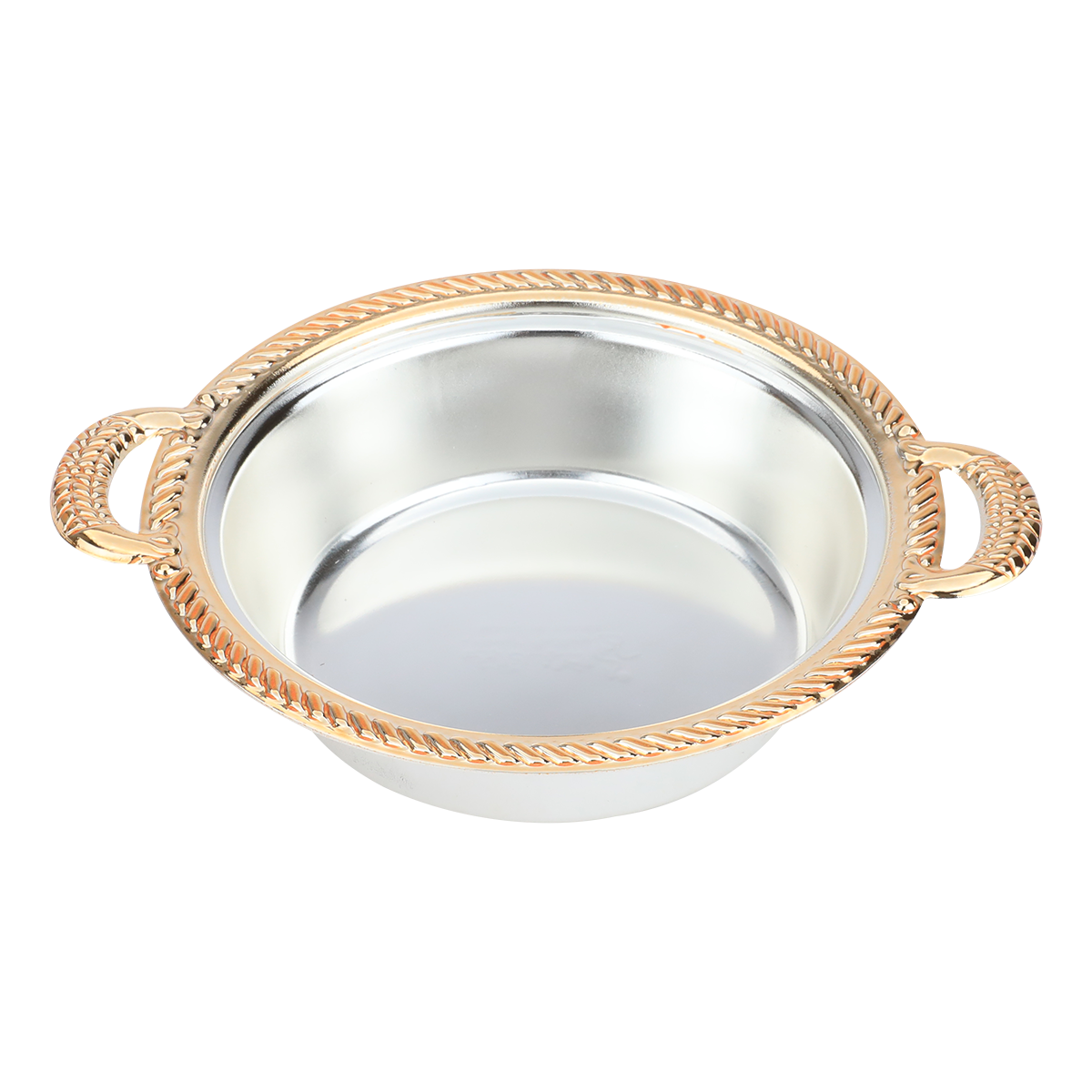Steel Tamriya with gold rim, by Al Saif Gallery, 10.5x10.5x4 cm, deep circular - silver product image 3