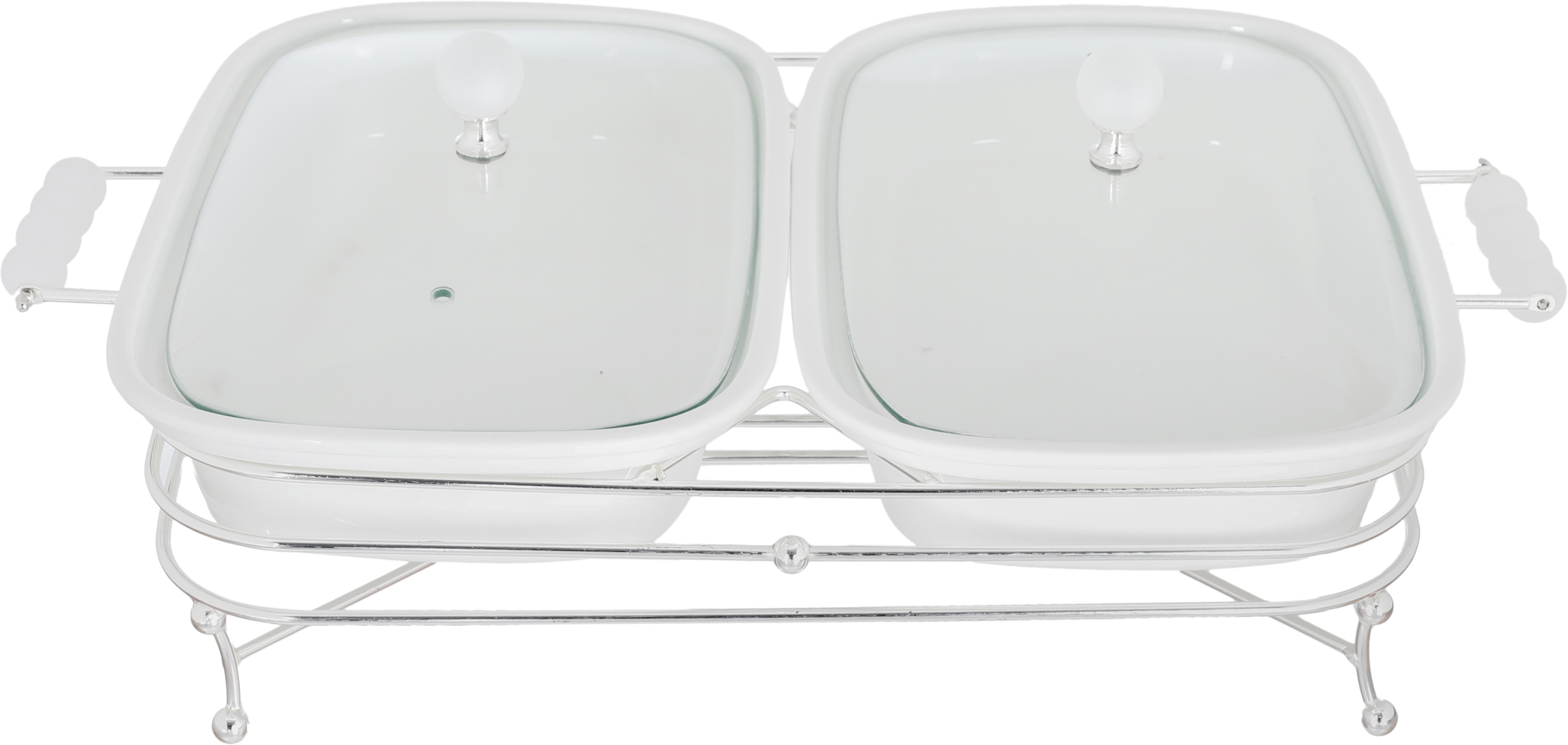 Wahj Al Masa Ceramic Heater, 12.5 Inch, Double Square, Base - Silver White product image 1