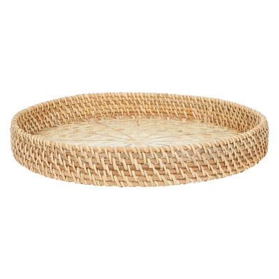 Al Saif Gallery wicker tofir, 37x37x5 cm, round, medium - beige product image 3