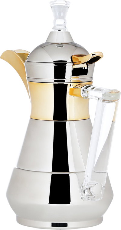 AlSaif Gallery Suleiman 2 Thermos, 0.35 L, Inner Glass, Outer Stainless Steel - Silver Gold product image 3