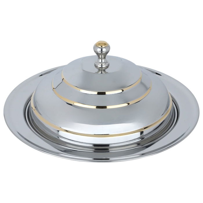 Gozy Steel with Saif Gallery Engraved Cover, 45 cm, Round - Silver product image 2