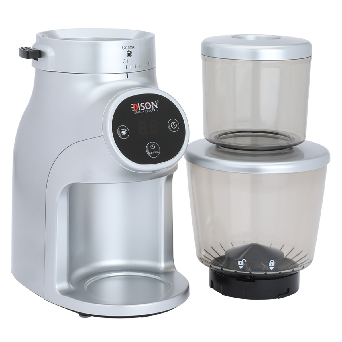 مطحنة قهوة ديجتال إديسون، 200 واط، 275 جرام - فضي product image 3