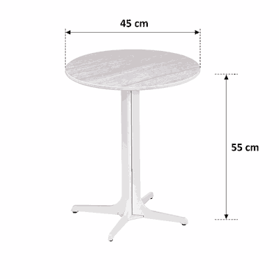 طقم طاولات سيراميك و معدن، 3 قطع - ابيض رمادي product image 4