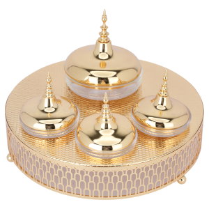 Al Saif Gallery Deluxe Steel Hospitality Set, 5 Pieces - Gold product image
