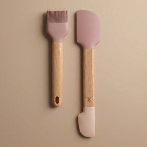 Al Saif Gallery Silicone Spatula And Brush Set - Wooden product image