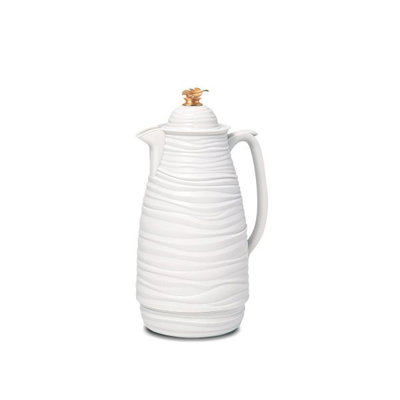 Al Saif Gallery Royal 5 thermos, 0.5 liters, thermal glass inner container, plastic outer shell - white product image 1