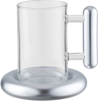 Al Saif Gallery Terhab Thermos Set, 21 Pieces, Cups with Saucers, Coffee Cups, Saucers, Silver Handle - Silver Beige product image 7