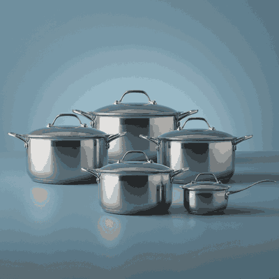 طقم قدور استيل روكي، 10 قطع - فضي product image 1