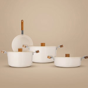 طقم قدور طهي سيراميك تورنادو، 7 قطع - بيج product image