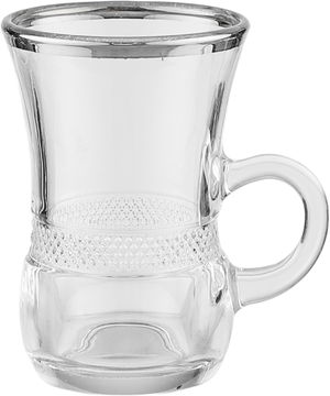 طقم بيالات شاي زجاج السيف غاليري، 100 مل، 6 قطع - شفاف product image 2