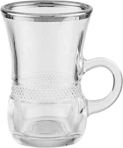 طقم بيالات شاي زجاج السيف غاليري، 100 مل، 6 قطع - شفاف product image 2