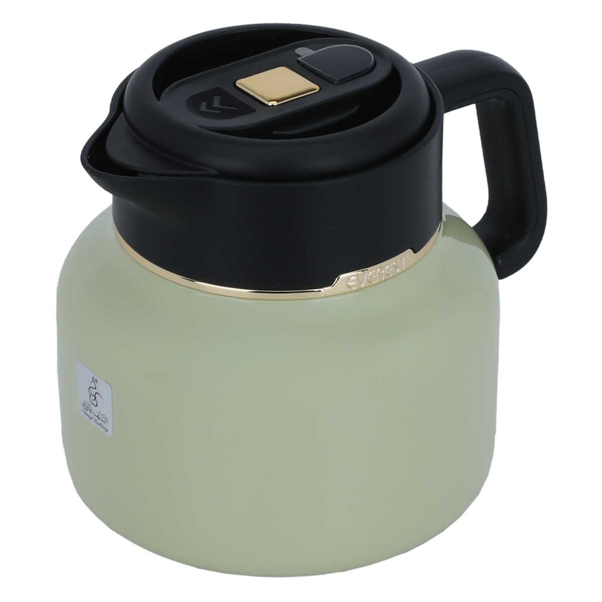 Al Saif Gallery Sarah h thermos, 1 liter, digital screen, steel inner case, steel outer case - black light green product image 2