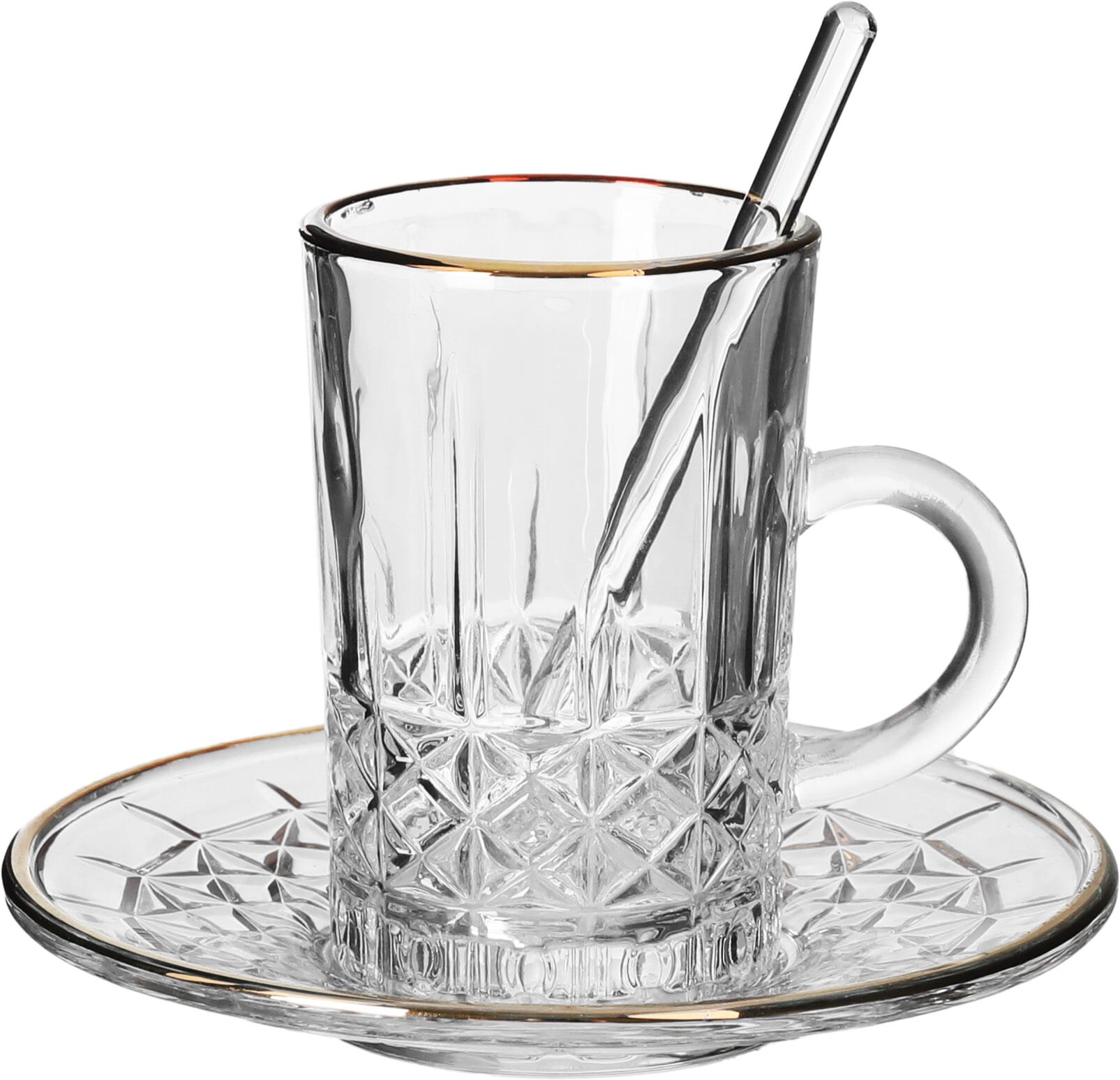 طقم تقديم بيالات شاي وقهوة زجاج السيف غاليري، 30 قطعة - شفاف product image 4