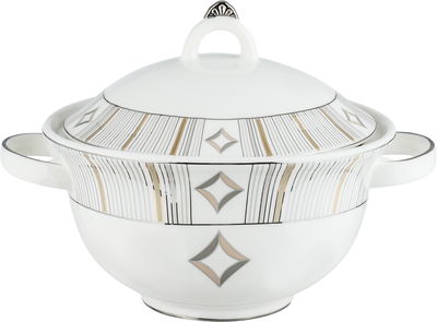 طقم سفرة بورسلان زجاج السيف غاليري، 61 قطعة، منقوش - ابيض شفاف product image 16