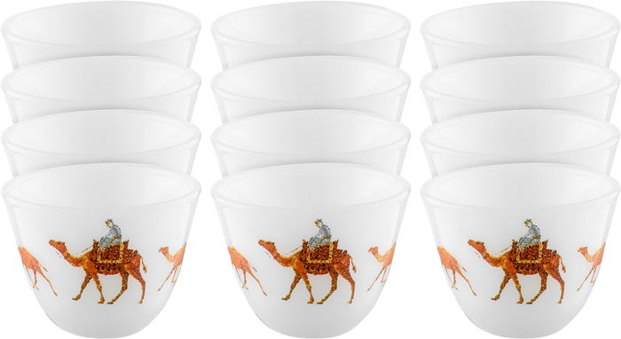 Al Saif Gallery Porcelain Arabic Coffee Cups Set, 12 Pieces - White product image 1