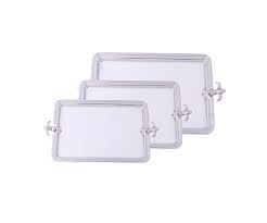 Alsaif Gallery nickel topper set, 3 pieces, rectangular - white product image 1