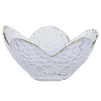 Al Saif Gallery glass plate, 4 x 9 x 4.5 cm, with gold-transparent rim product image 1