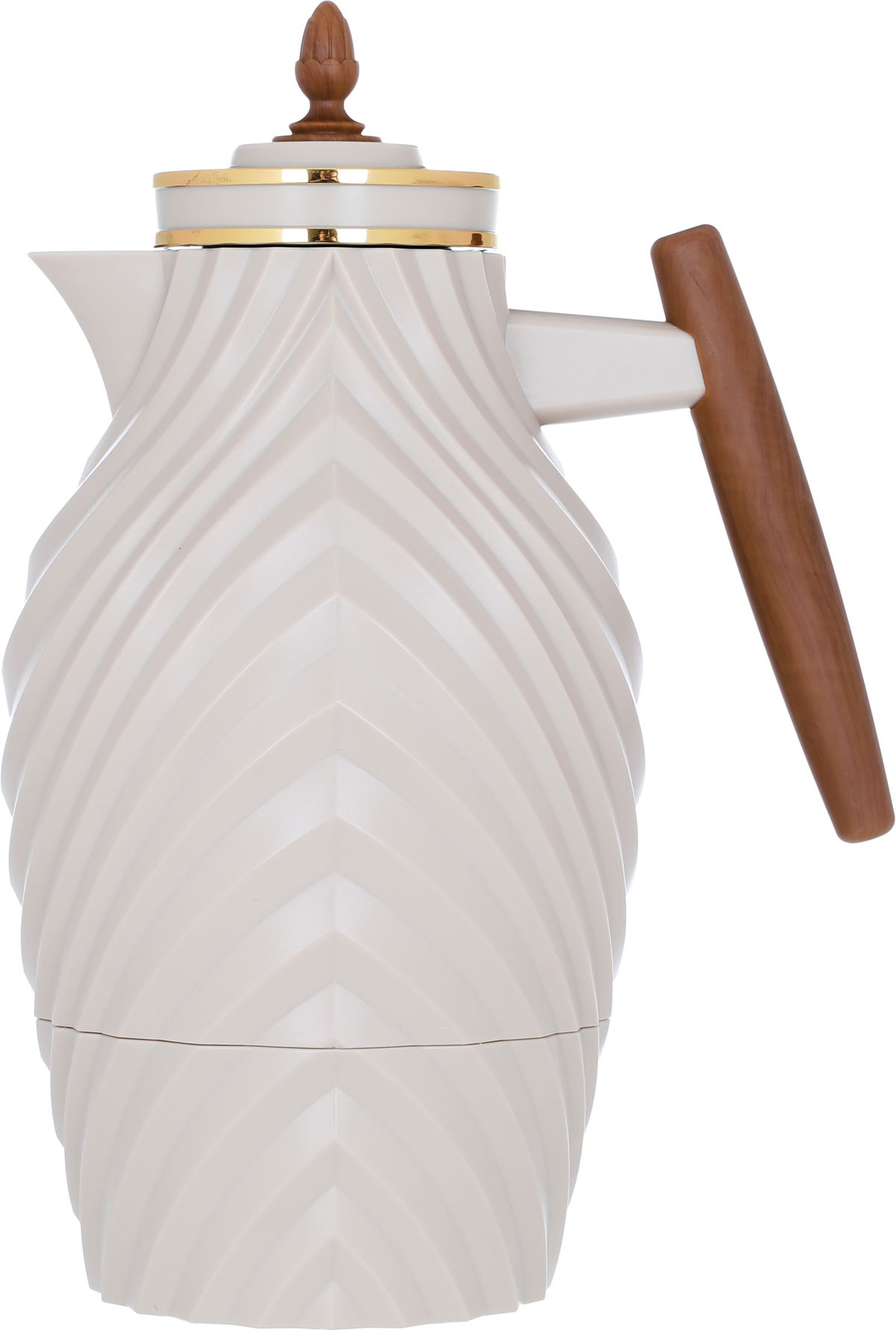 Noora Everest Thermos, 1 liter, wooden handle, thermal glass inner shell, plastic outer shell - pink product image