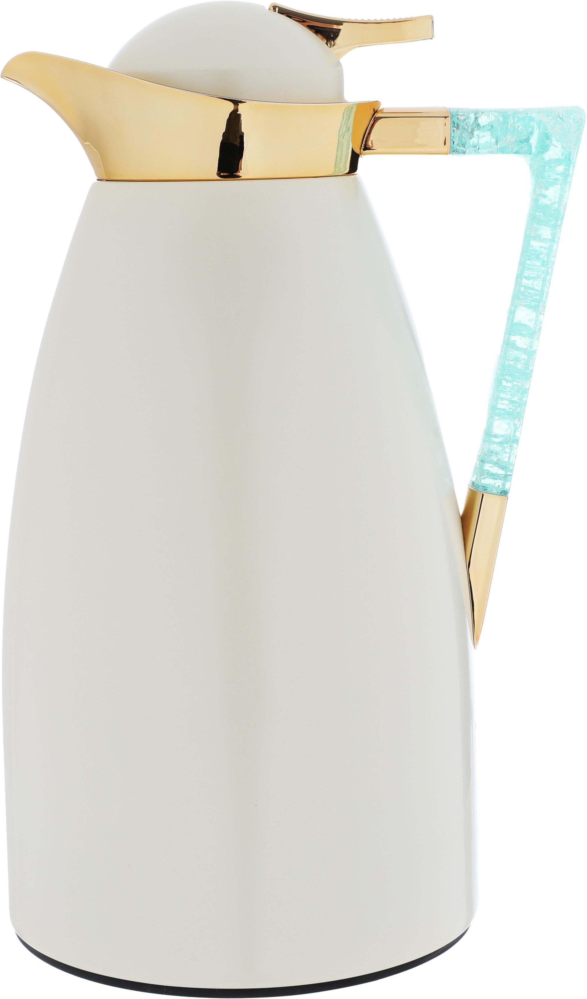 Al Saif Gallery Maha thermos set, two pieces, 1 liter, thermal glass inner shell, steel outer shell - pearl product image 4