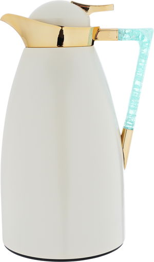 Al Saif Gallery Maha thermos set, two pieces, 1 liter, thermal glass inner shell, steel outer shell - pearl product image 4