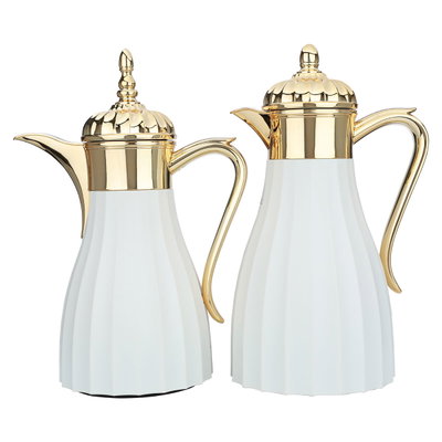 طقم ترامس كِندة السيف غاليري، 1-0.7 لتر، بيد ذهبي، قطعتين - أبيض product image 1