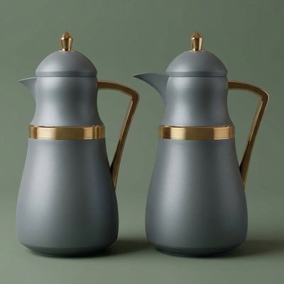 طقم ترامس نجد السيف غاليري، 1/1 لتر، حافظة داخلية زجاج حراري - رمادي ذهبي product image 1